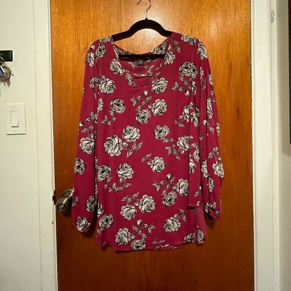 Dark Pink Floral Top  - Picture 2 of 7